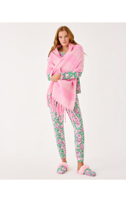 CAMELIA FRINGE WRAP, PINK QUARTZ X CONCH SHELL PINK