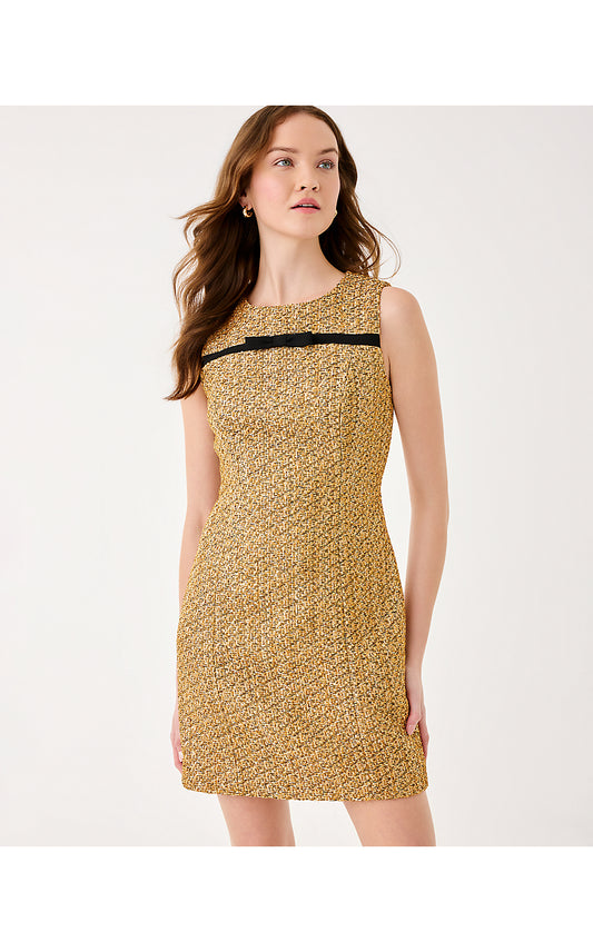 RITZY BOUCLE SHIFT, GOLD METALLIC GOLDEN GLOW BOUCLE