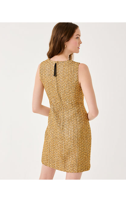 RITZY BOUCLE SHIFT, GOLD METALLIC GOLDEN GLOW BOUCLE