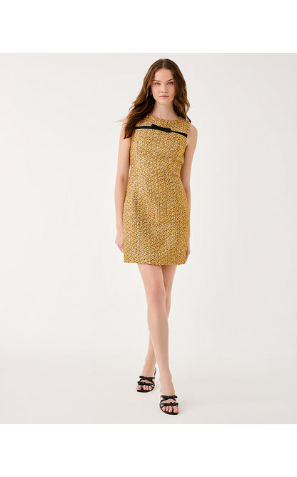 RITZY BOUCLE SHIFT, GOLD METALLIC GOLDEN GLOW BOUCLE