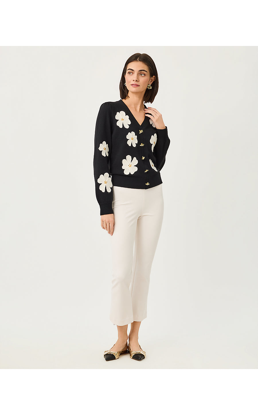 MILLARD SWEATER, BLACK BIG LILLYS FLOWER EMBROIDERY