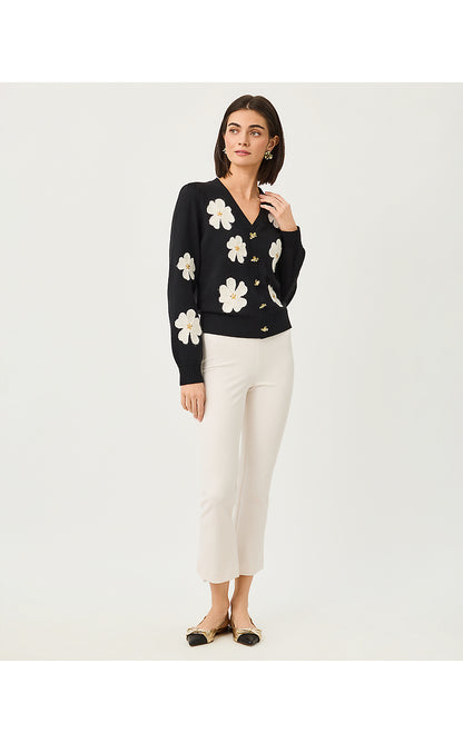 MILLARD SWEATER, BLACK BIG LILLYS FLOWER EMBROIDERY