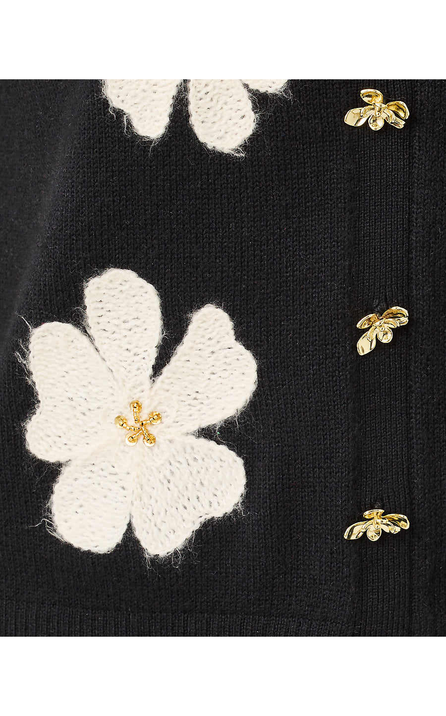 MILLARD SWEATER, BLACK BIG LILLYS FLOWER EMBROIDERY