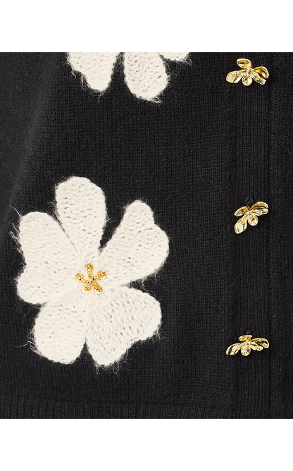 MILLARD SWEATER, BLACK BIG LILLYS FLOWER EMBROIDERY