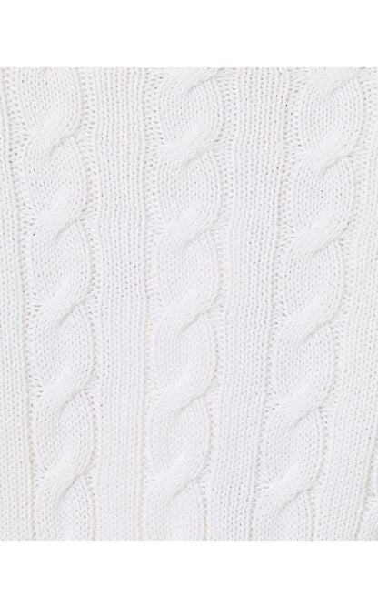 BROCKTON CREW NECK CARDIGAN, RESORT WHITE X CAPRI BLUE TIPPING