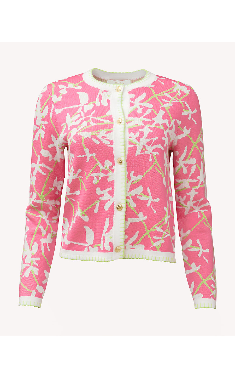 MANZIE CARDIGAN, CONFETTI PINK LIZA JACQUARD