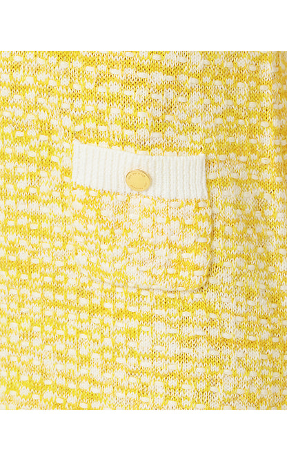 THEODORAH POLO SWEATER DRESS, ESTELLE YELLOW METALLIC MARL