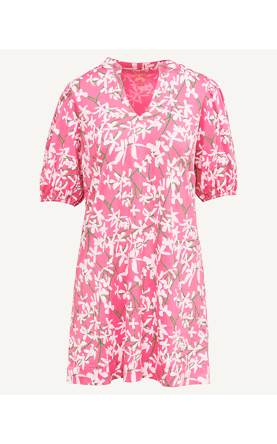 CAREY DRESS, CONFETTI PINK LIZA OVERPRINT