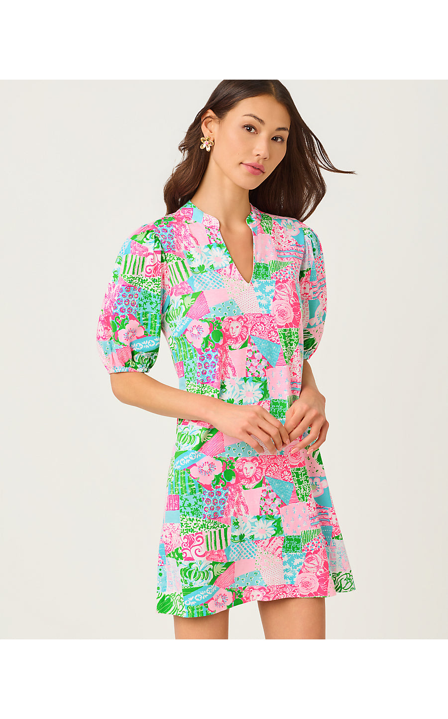 CAREY DRESS, MULTI CRAZY QUILT