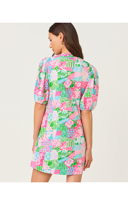 CAREY DRESS, MULTI CRAZY QUILT