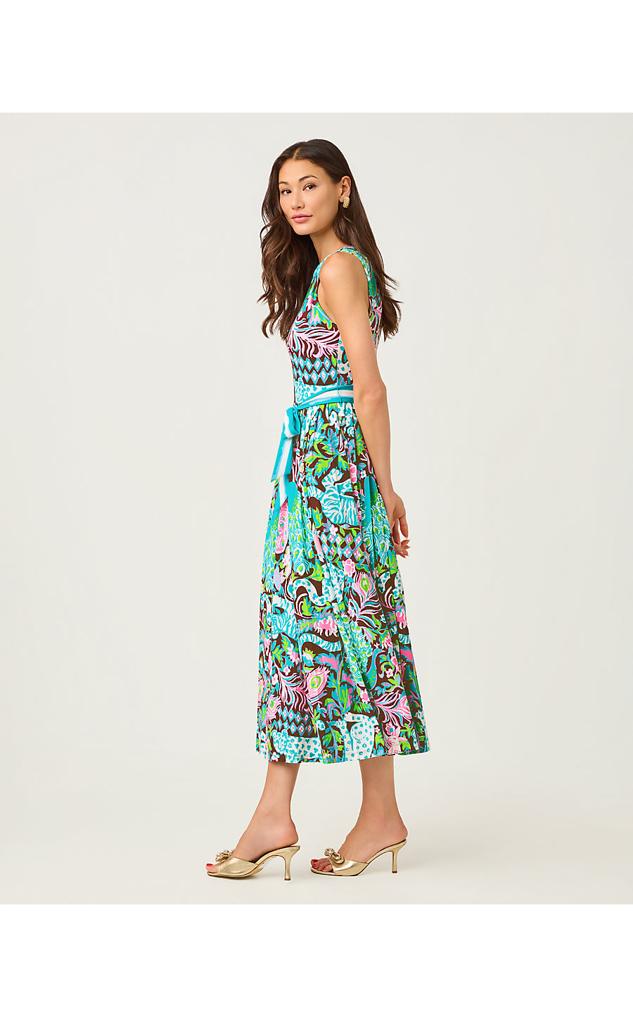 GRACYN MIDI DRESS, MULTI ROYAL ZOO ENGINEERED KNIT DRESS