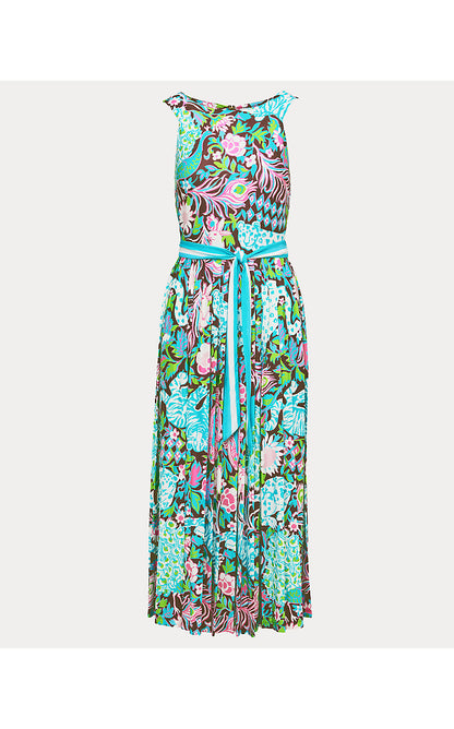 GRACYN MIDI DRESS, MULTI ROYAL ZOO ENGINEERED KNIT DRESS