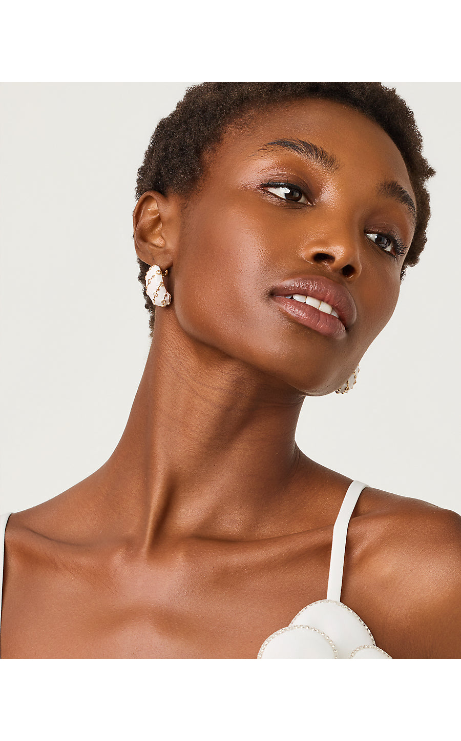 MUMBO JUMBO HOOP EARRINGS, RESORT WHITE