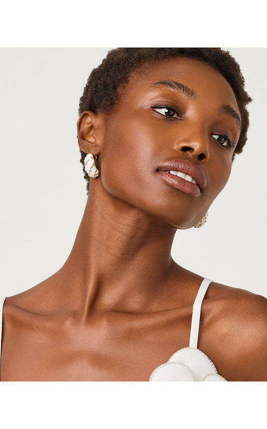 MUMBO JUMBO HOOP EARRINGS, RESORT WHITE