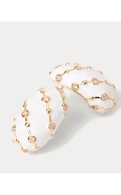 MUMBO JUMBO HOOP EARRINGS, RESORT WHITE