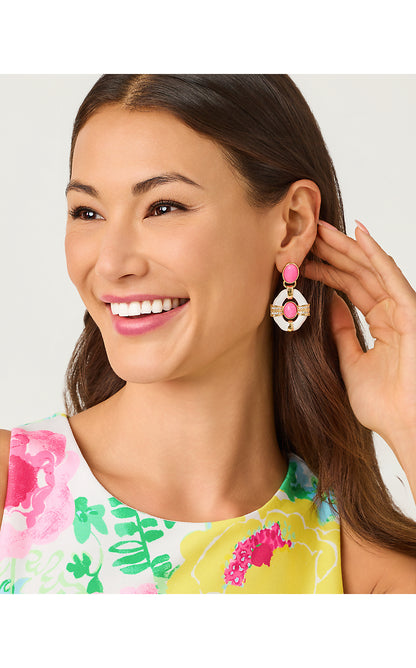 FLEUR DE LILLY DOORKNOCKER EARRINGS, CHERRY BLOSSOM PINK