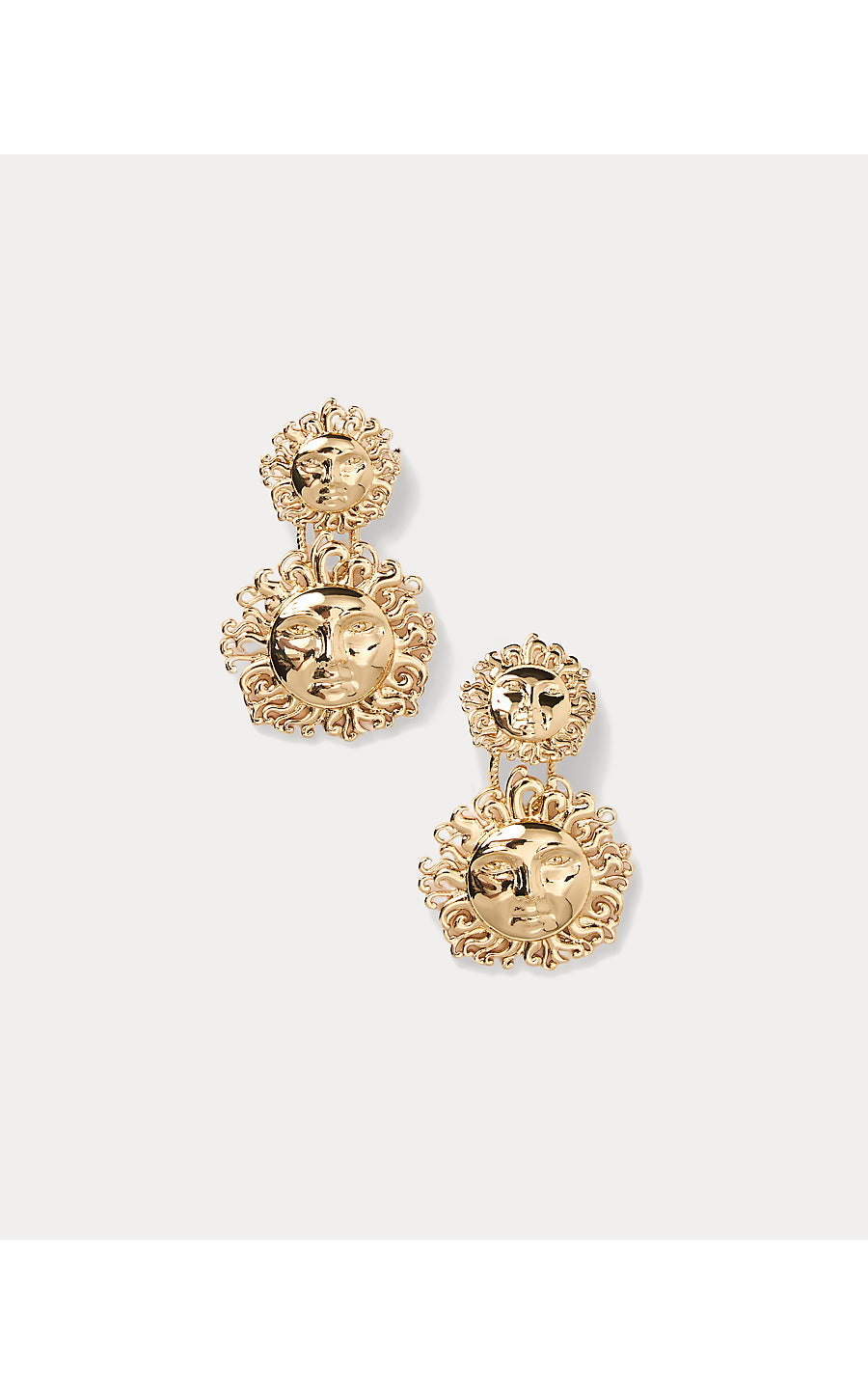 SUNNY HUNNY STATEMENT EARRING, GOLD METALLIC
