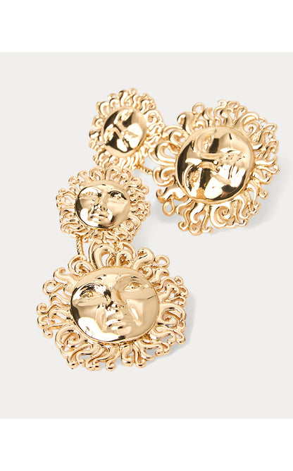 SUNNY HUNNY STATEMENT EARRING, GOLD METALLIC