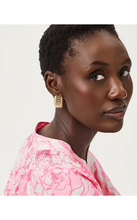 VINEY LINEY EARRINGS, GOLD METALLIC