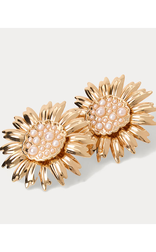 LILLY GARDEN EARRINGS, GOLD METALLIC