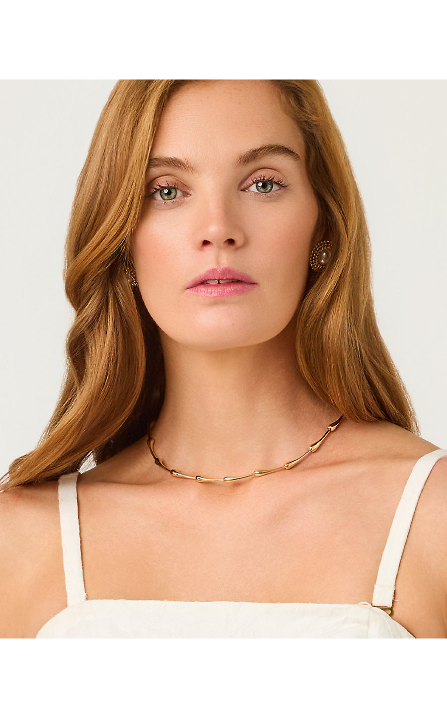 ROUSSEAU WAVE NECKLACE, GOLD METALLIC