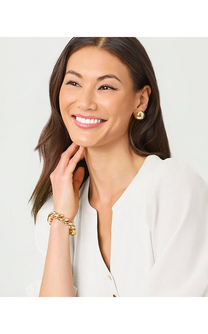 ROUSSEAU WAVE BRACELET, GOLD METALLIC