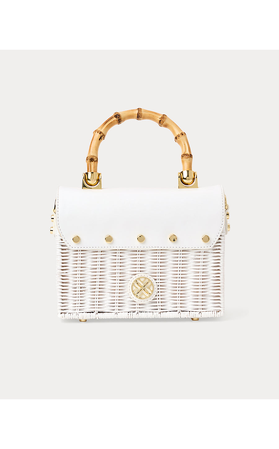 TEIGHEN BOW WICKER BAG, RESORT WHITE