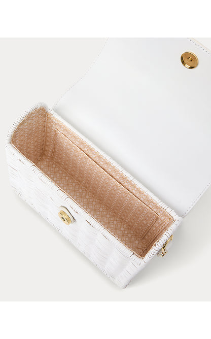 TEIGHEN BOW WICKER BAG, RESORT WHITE