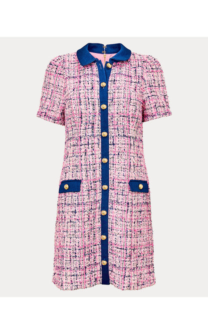 AARYN BOUCLE SHIFT, CONFETTI PINK EYELASH TEXTURE BOUCLE