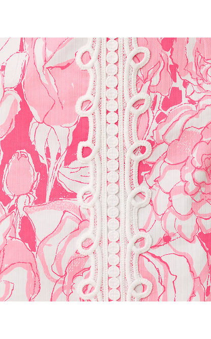 EVITA SHORT SLEEVE STRETCH DRESS, CONFETTI PINK ROSANNA