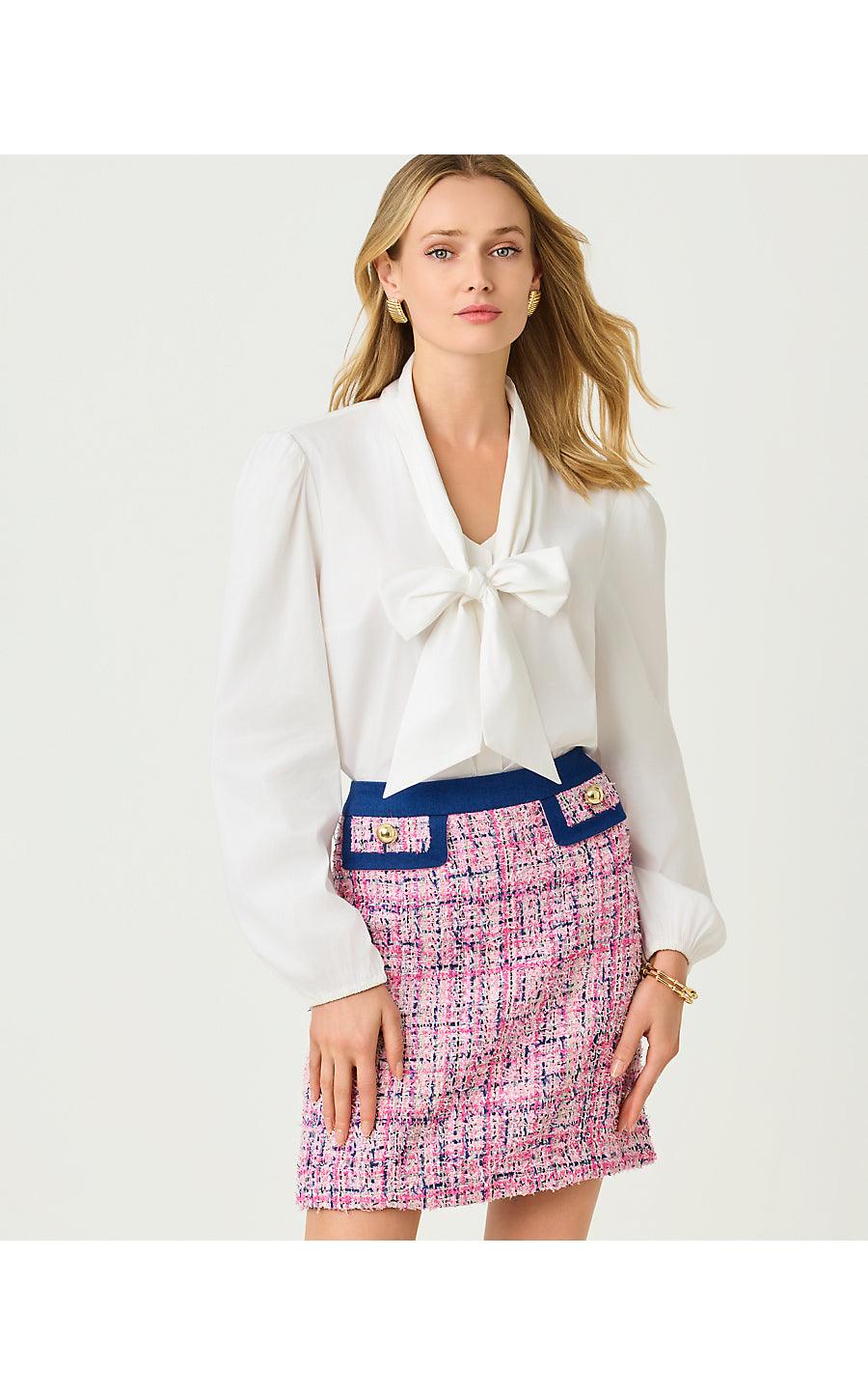 THE LILLY SHIRT BLOUSE, RESORT WHITE