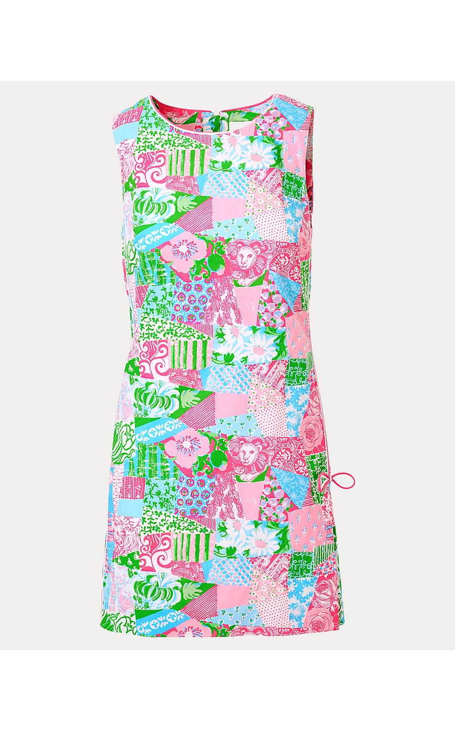 ETTIE STRETCH SHIFT, MULTI CRAZY QUILT