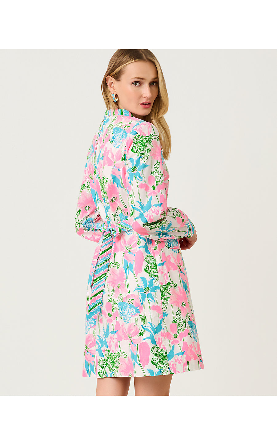 PHILLIPA STRETCH DRESS, RESORT WHITE VINEY LINEY ENGINEERED WOVEN DRESS