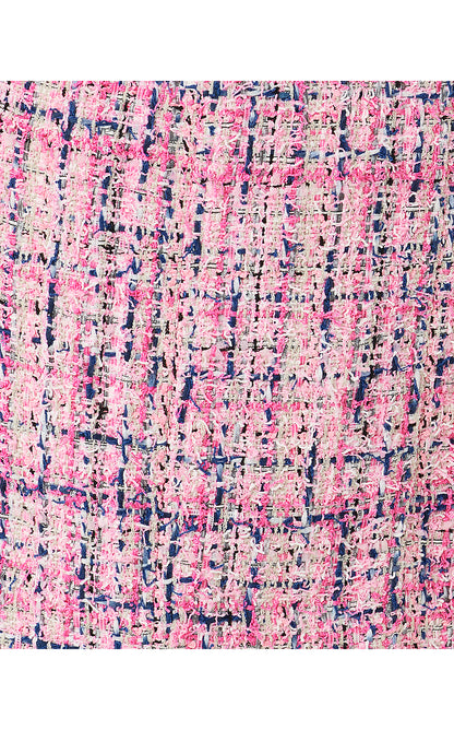JENNIFER BOUCLE MINI SKIRT, CONFETTI PINK EYELASH TEXTURE BOUCLE