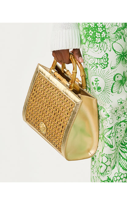 LIZA CANE TOP HANDLE BAG, NATURAL