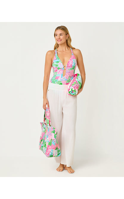 GWP POOL TOTE, MULTI CRAZY QUILT
