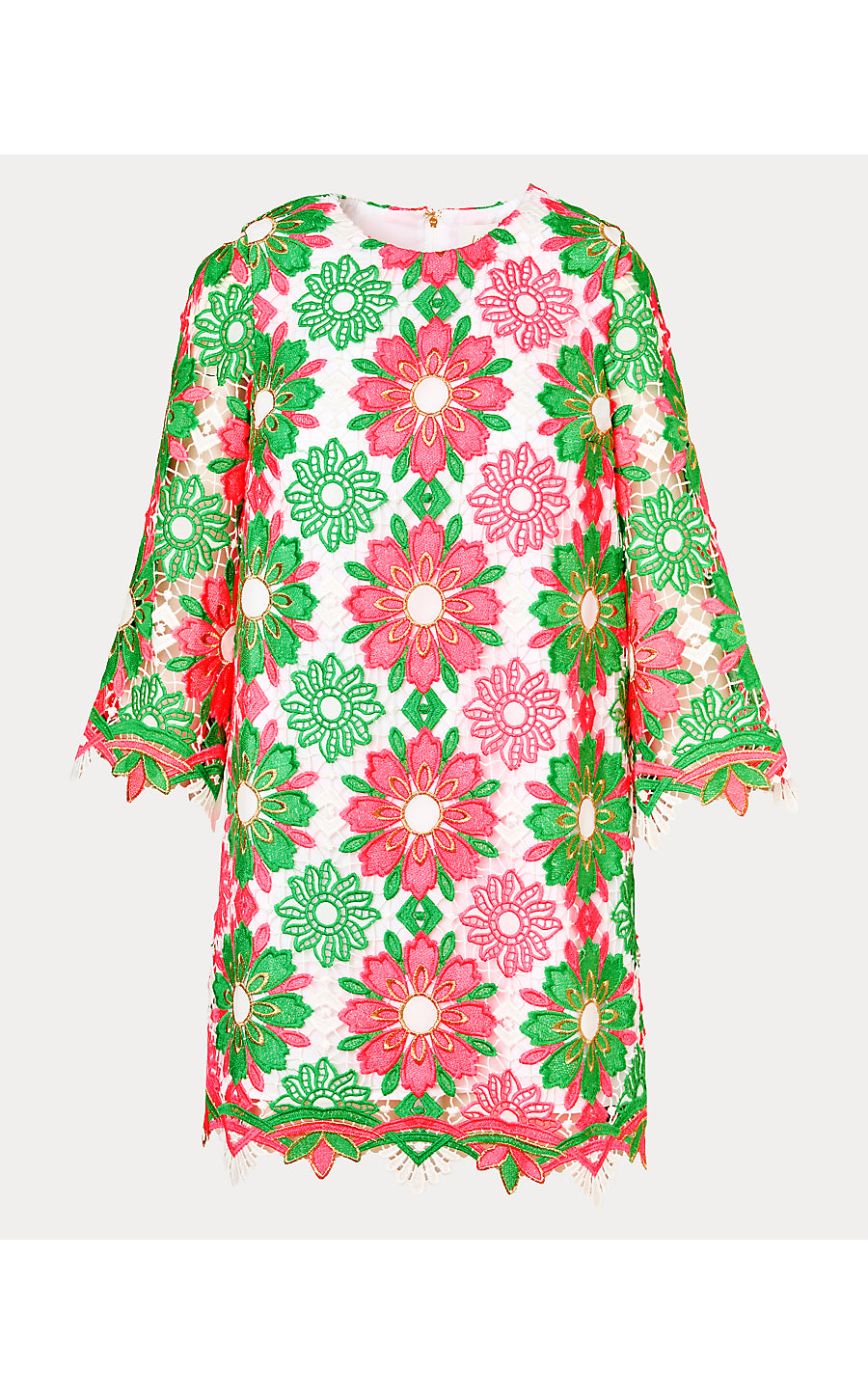 JOURI LACE DRESS, CHERRY BLOSSOM PINK SUNSHINE TILE LACE