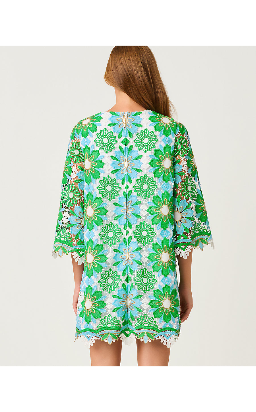 JOURI LACE DRESS, PUTTING GREEN SUNSHINE TILE LACE