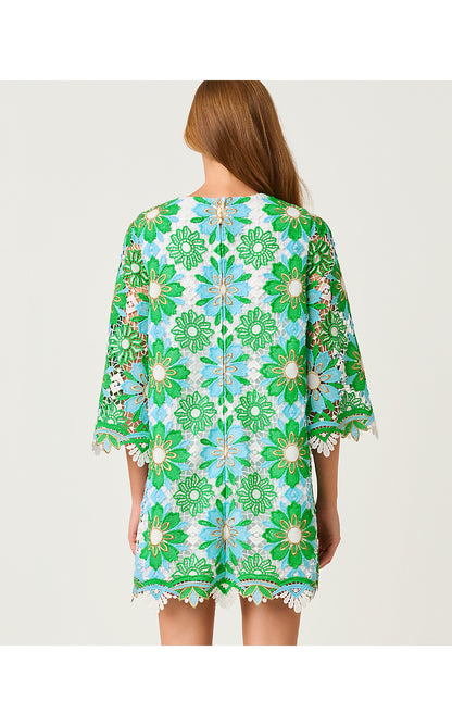 JOURI LACE DRESS, PUTTING GREEN SUNSHINE TILE LACE
