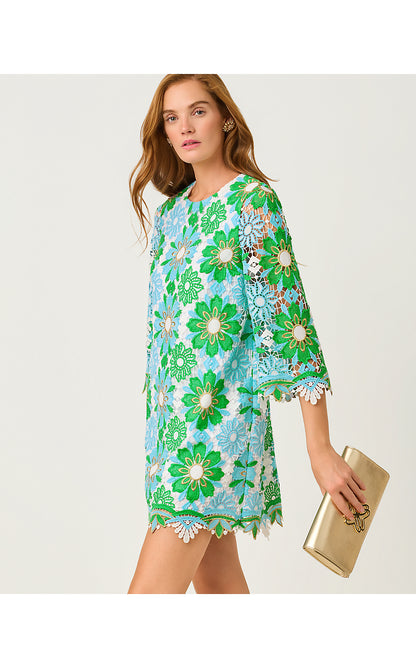 JOURI LACE DRESS, PUTTING GREEN SUNSHINE TILE LACE