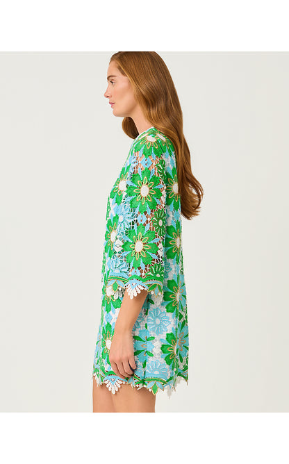JOURI LACE DRESS, PUTTING GREEN SUNSHINE TILE LACE