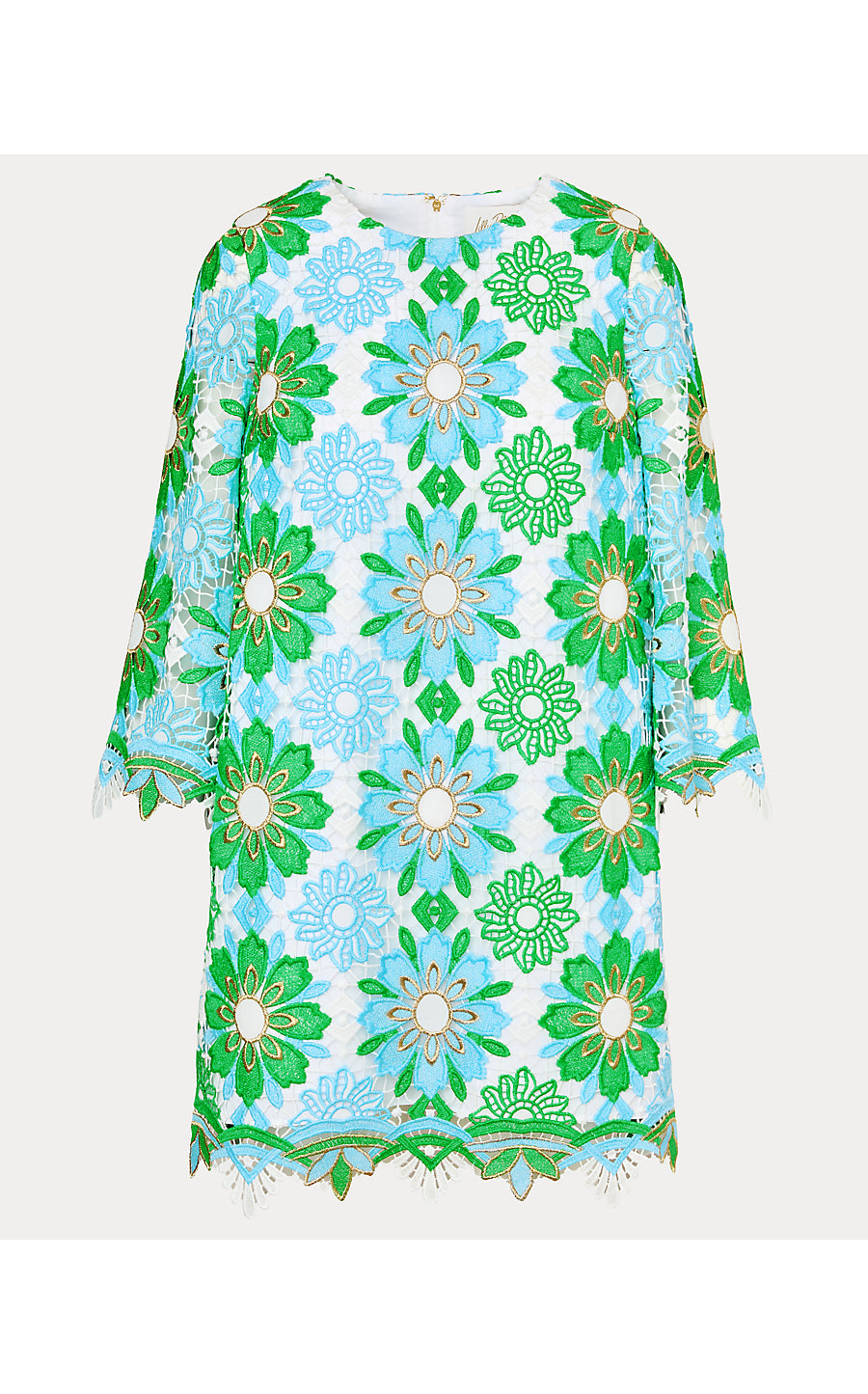 JOURI LACE DRESS, PUTTING GREEN SUNSHINE TILE LACE