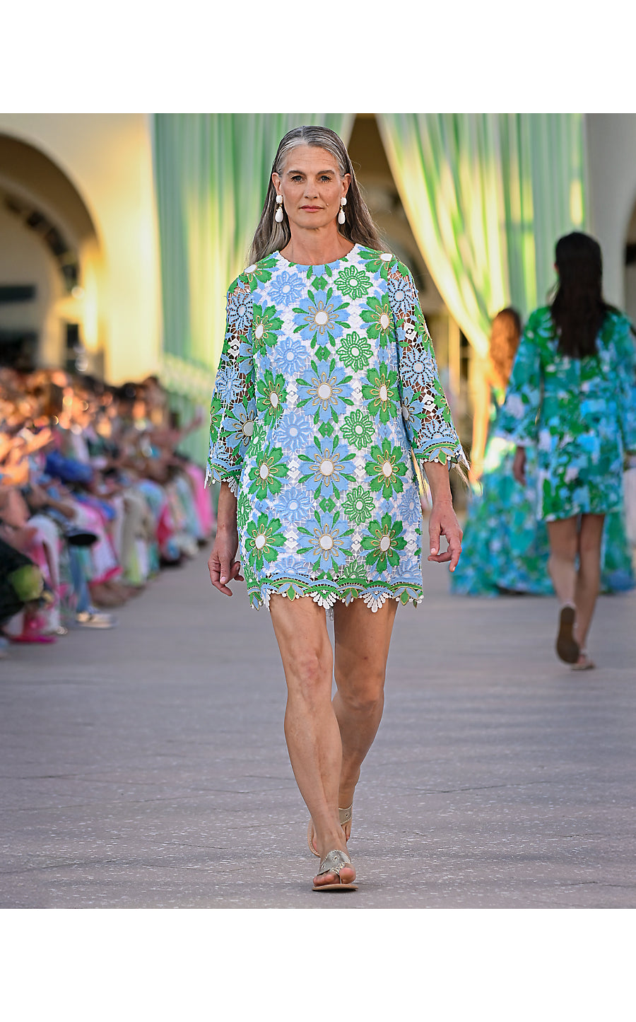 JOURI LACE DRESS, PUTTING GREEN SUNSHINE TILE LACE