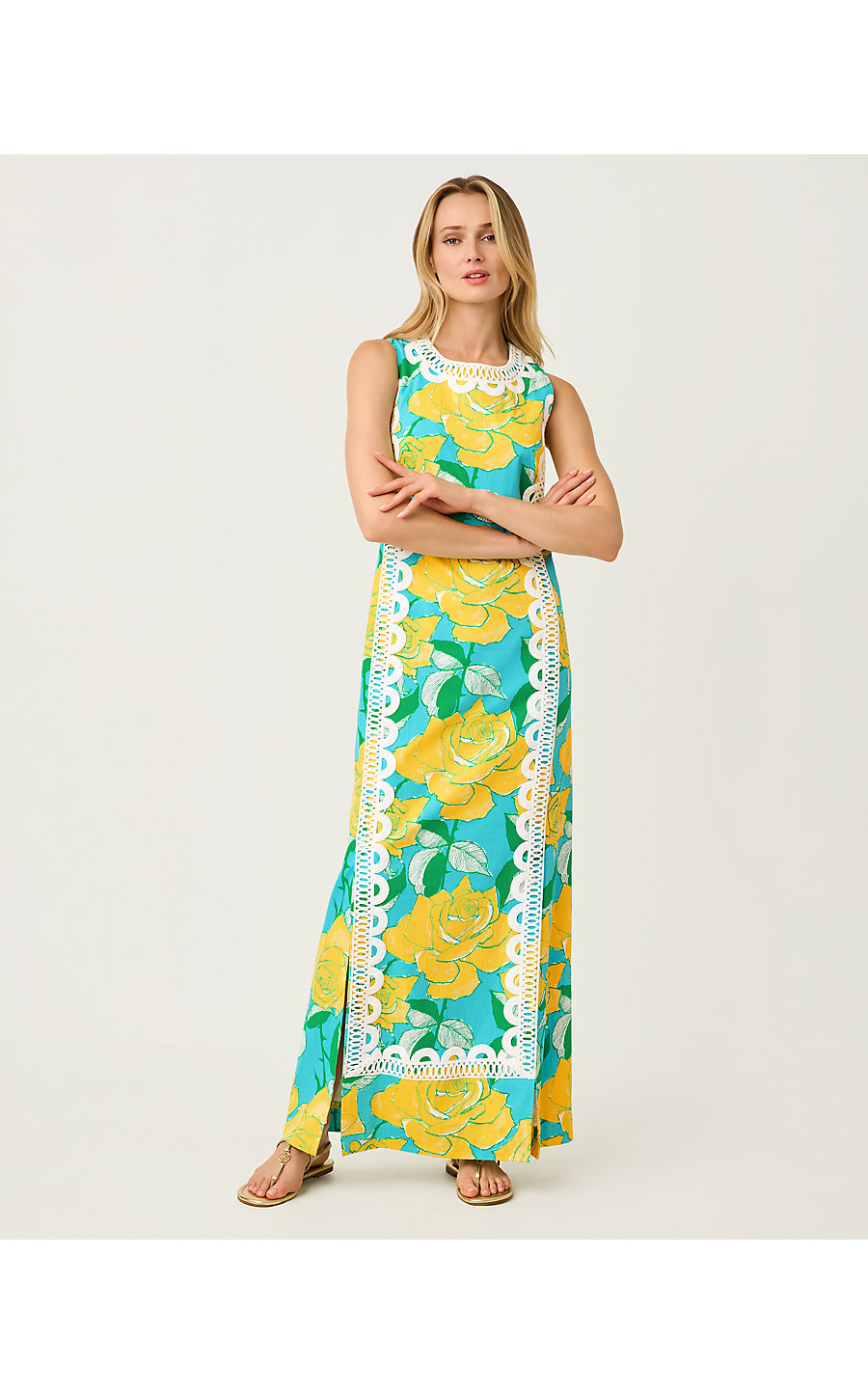 LOTTA STRETCH MAXI SHIFT, BLUE CURACAO ROSE BUD