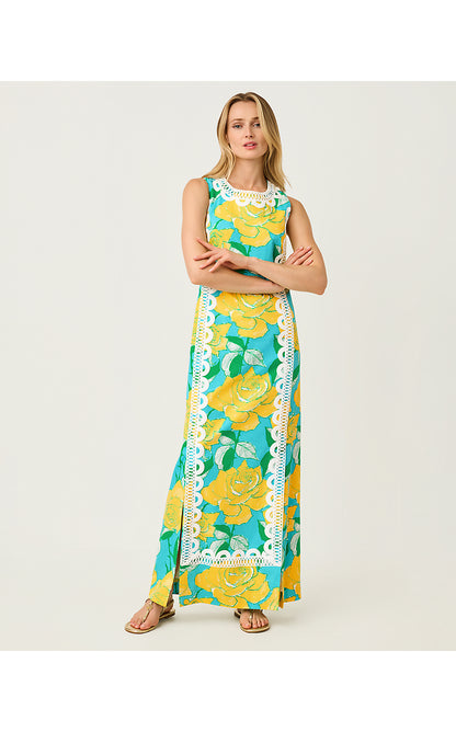 LOTTA STRETCH MAXI SHIFT, BLUE CURACAO ROSE BUD