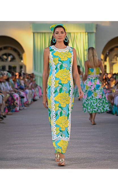 LOTTA STRETCH MAXI SHIFT, BLUE CURACAO ROSE BUD