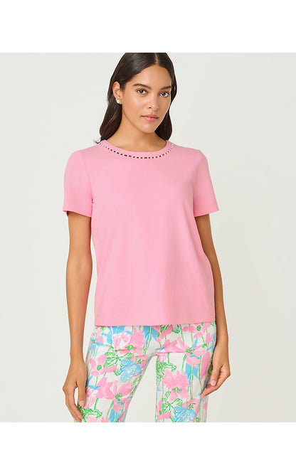 CLAIRMONT PEARL KNIT TOP, CONCH SHELL PINK
