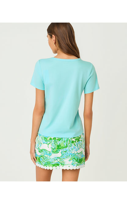 CLAIRMONT PEARL KNIT TOP, DAY DREAM BLUE