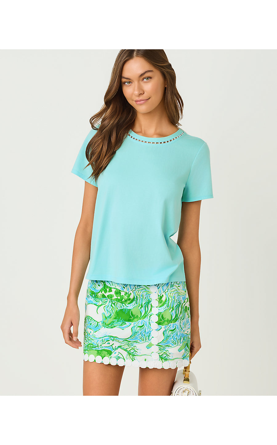 CLAIRMONT PEARL KNIT TOP, DAY DREAM BLUE