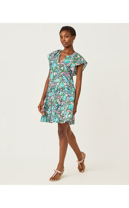 NORELLA LINEN DRESS, MULTI ROYAL ZOO
